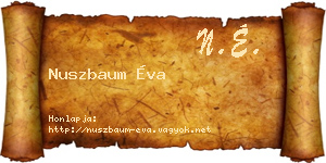 Nuszbaum Éva névjegykártya